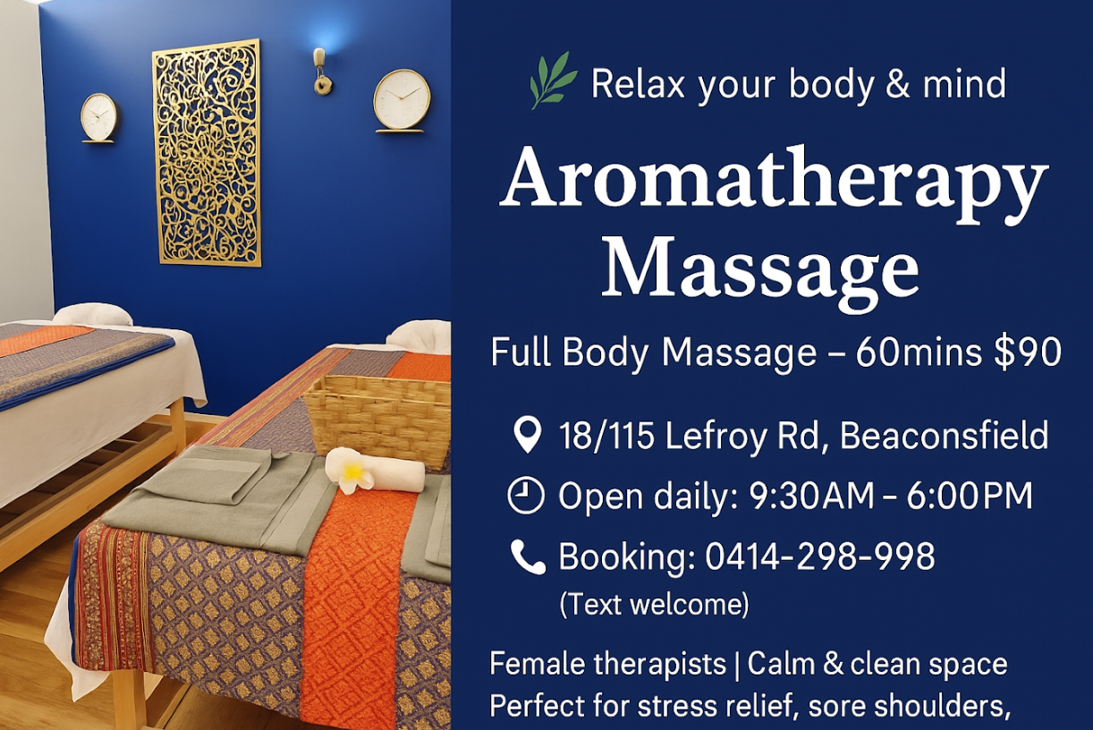 Massage room with traditional Thai decor