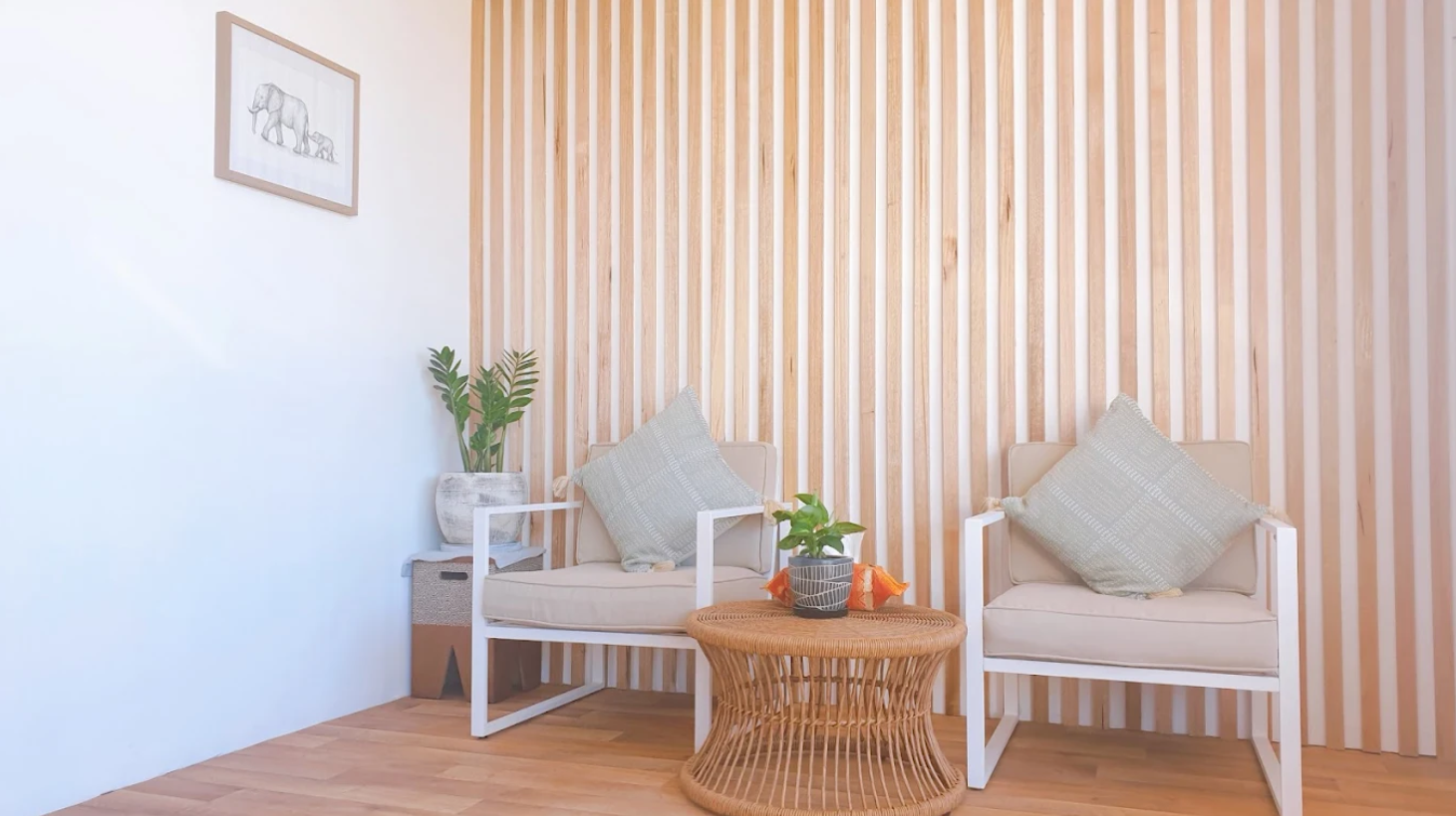 Relaxation waiting area with modern chairs